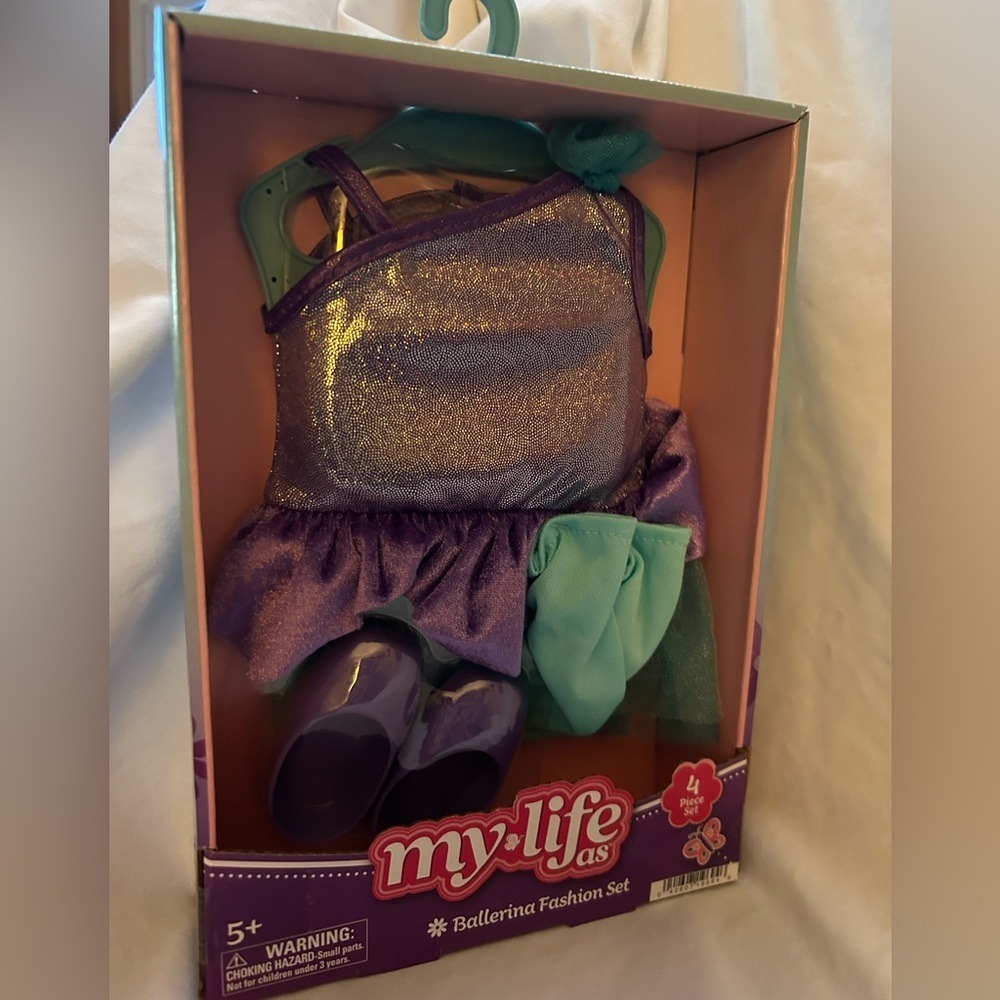 My Life As Ballerina Fashion Set 4 Piece Doll Outfit Purple Teal 19694